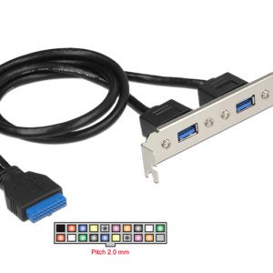 DELOCK Cable USB 3.0 2x Type-A female σε 19pin header female