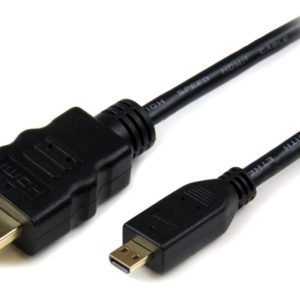 Powertech HDMI 19pin σε HDMI Micro (D) - 1.4V / with ethernet - 1.5M