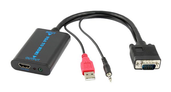 POWERTECH Μετατροπέας VGA-USB-3.5mm jack σε HDMI 1.4V