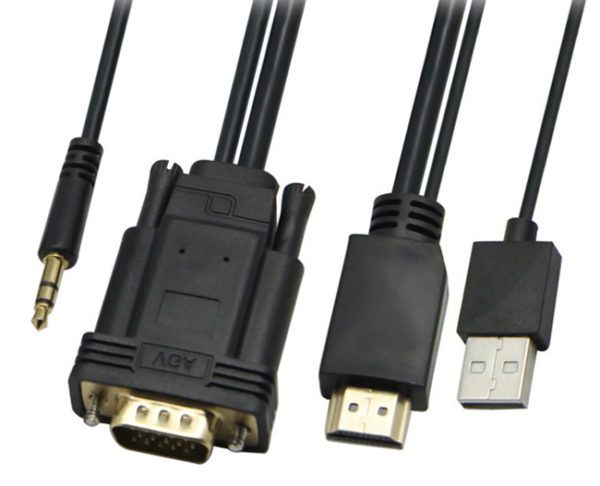 POWERTECH Καλώδιο HDMI(M) & USB(M) σε VGA(M) & 3.5mm(M)