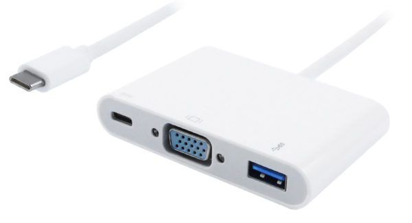 POWERTECH converter Type-C σε VGA + Type-C + USB 3.0 PTH-035