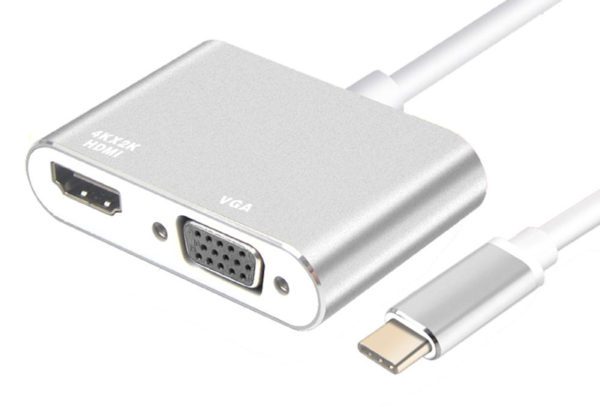 POWERTECH converter USB Type-C σε VGA + HDMI 4K PTH-041